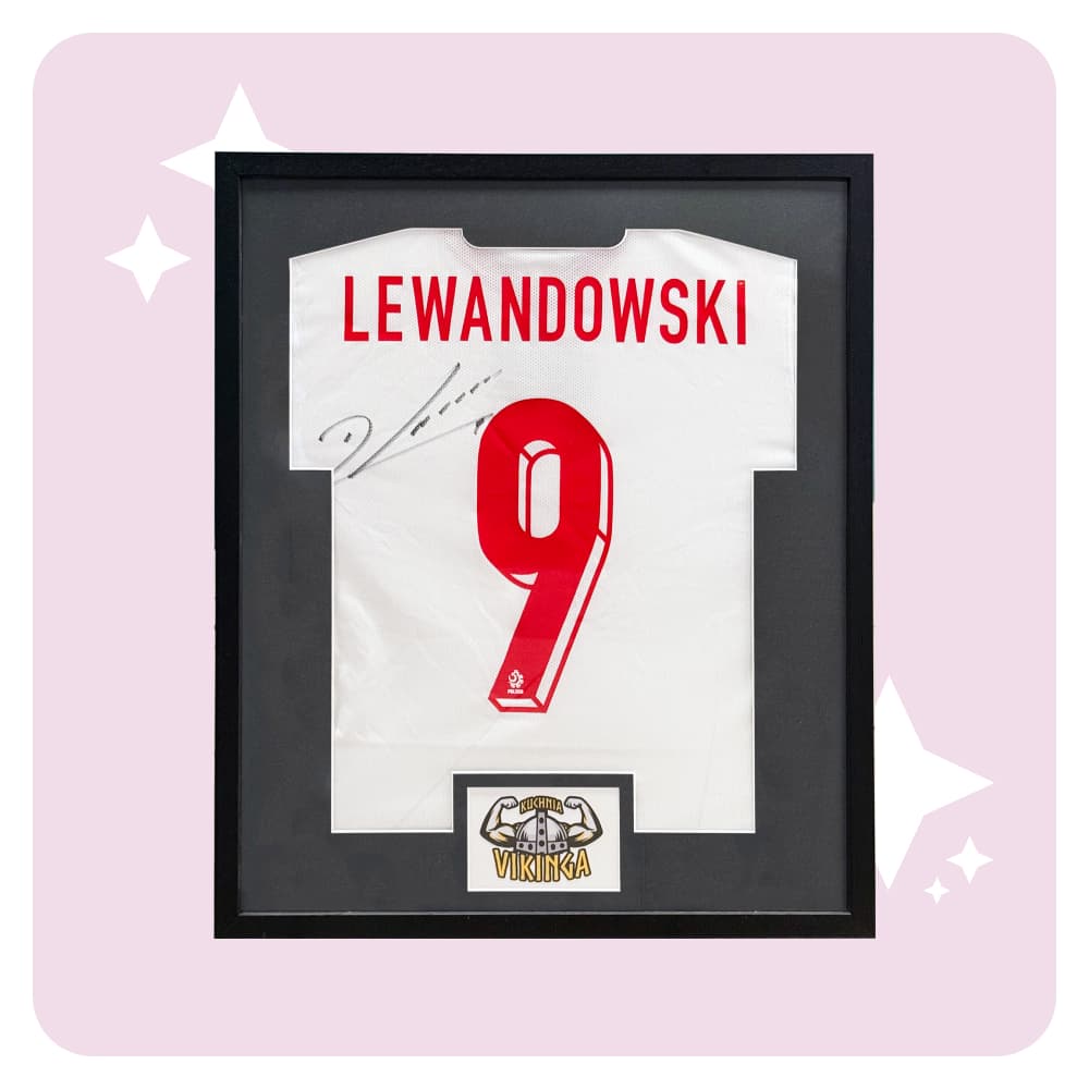Oryginalna koszulka Reprezentacji Polski Roberta Lewandowskiego z autografem